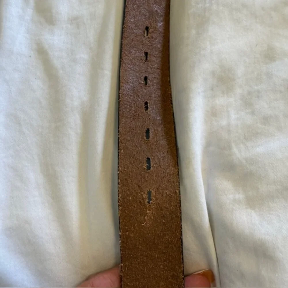 Vintage Brown Leather Tooled Deer Buck Ram Elk Belt Size Small‎